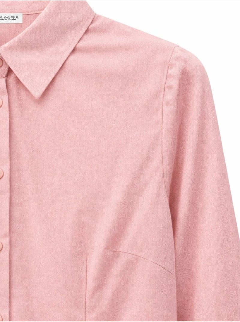 Chemise boutonnée en popeline coupe slim mixray Rose - Kiabi