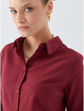 Chemise boutonnée en popeline coupe slim mixray