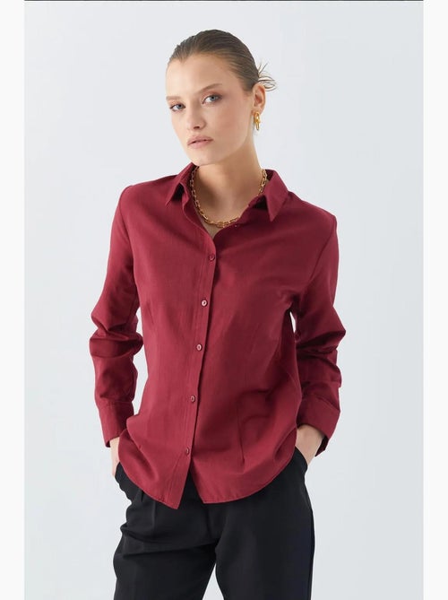 Chemise boutonnée en popeline coupe slim mixray - Kiabi Chemise boutonnée en popeline coupe slim mixray - Kiabi