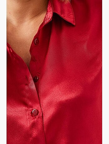 Chemise boutonnée en satin à col chemise lucci