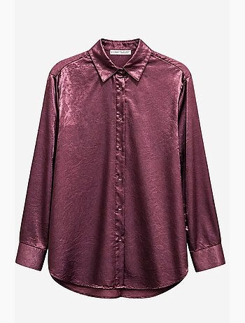 Chemise boutonnée en satin tissé coupe classique mixray