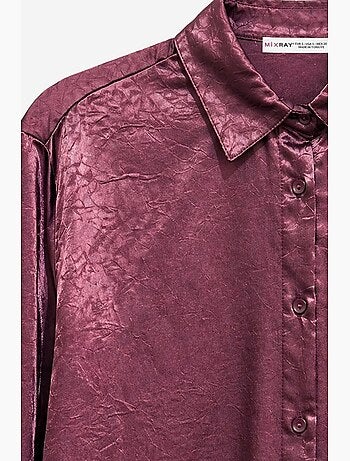 Chemise boutonnée en satin tissé coupe classique mixray