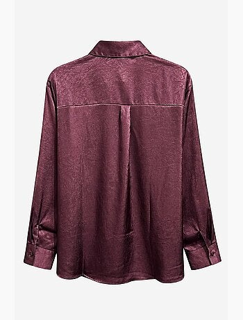 Chemise boutonnée en satin tissé coupe classique mixray