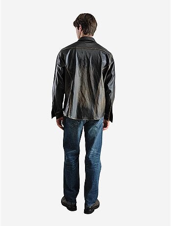 Chemise boutonnée en similicuir coupe classique giesto