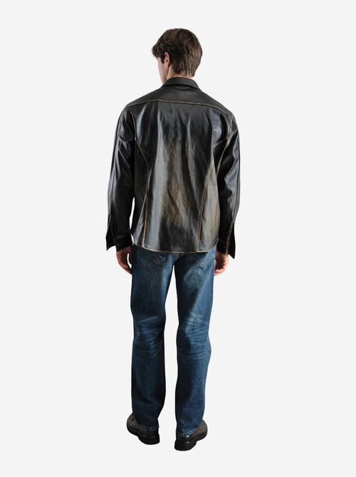 Chemise boutonnée en similicuir coupe classique giesto - Kiabi Chemise boutonnée en similicuir coupe classique giesto - Kiabi