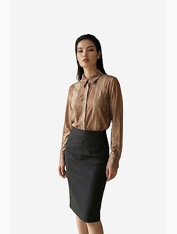 Chemise boutonnée en velours tissé à rayures my fashion