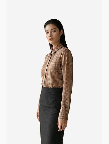 Chemise boutonnée en velours tissé à rayures my fashion