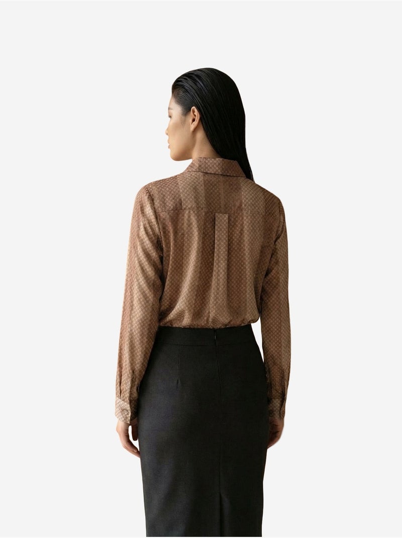 Chemise boutonnée en velours tissé à rayures my fashion Camel - Kiabi