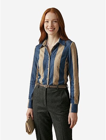 Chemise boutonnée en velours tissé à rayures my fashion