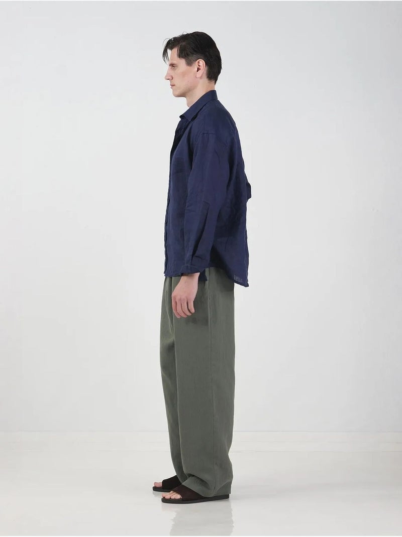 Chemise boutonnée oversize à col chemise giesto Bleu marine - Kiabi