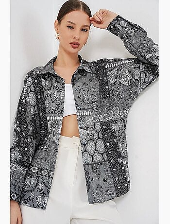 Chemise boutonnée oversize à imprimé cachemire bdart