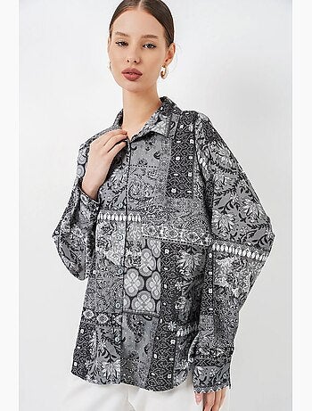 Chemise boutonnée oversize à imprimé cachemire bdart