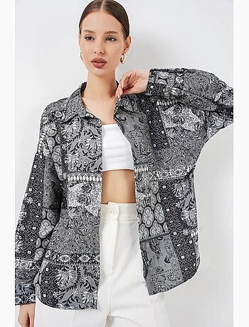 Chemise boutonnée oversize à imprimé cachemire bdart