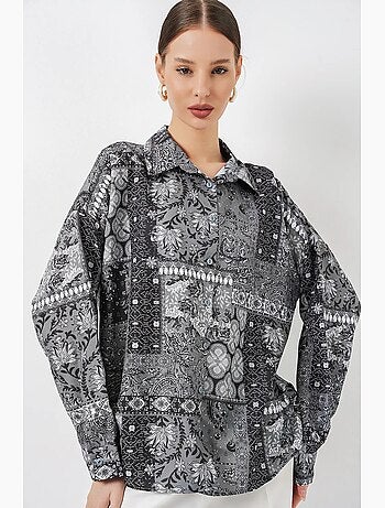 Chemise boutonnée oversize à imprimé cachemire bdart