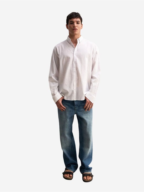 Chemise boutonnée oversize en coton giesto - Kiabi Chemise boutonnée oversize en coton giesto - Kiabi