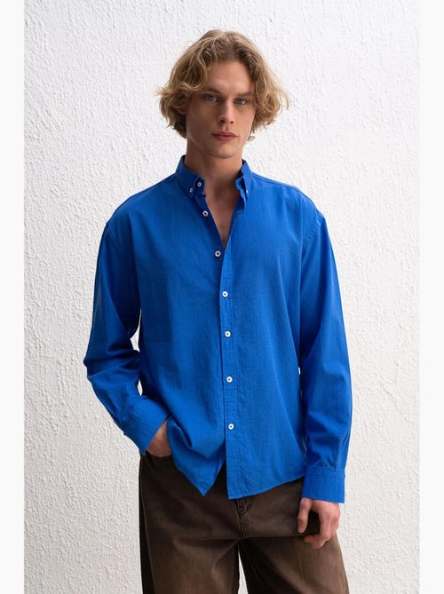 Chemise boutonnée oversize en coton giesto - Kiabi Chemise boutonnée oversize en coton giesto - Kiabi