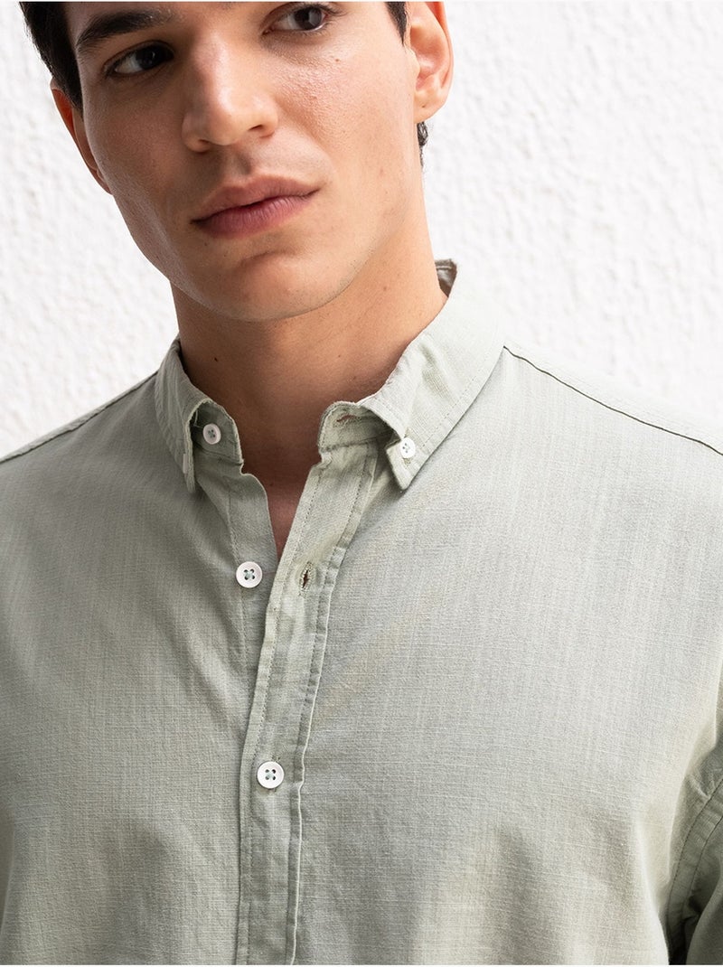 Chemise boutonnée oversize en coton giesto Vert menthe - Kiabi