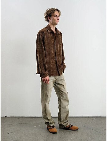 Chemise boutonnée oversize en gabardine giesto