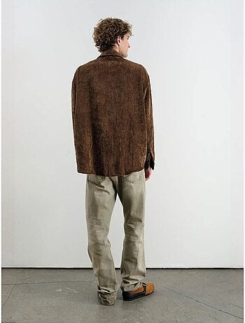 Chemise boutonnée oversize en gabardine giesto