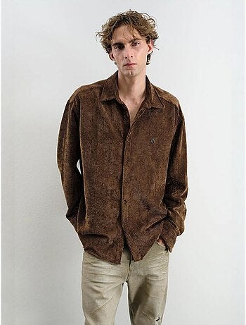 Chemise boutonnée oversize en gabardine giesto