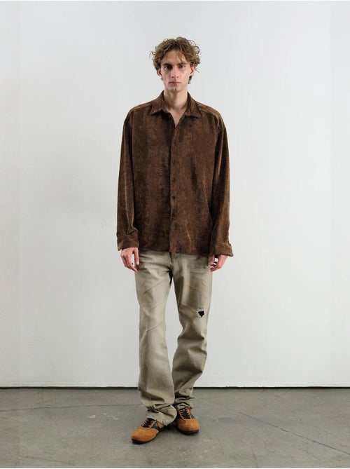Chemise boutonnée oversize en gabardine giesto - Kiabi Chemise boutonnée oversize en gabardine giesto - Kiabi