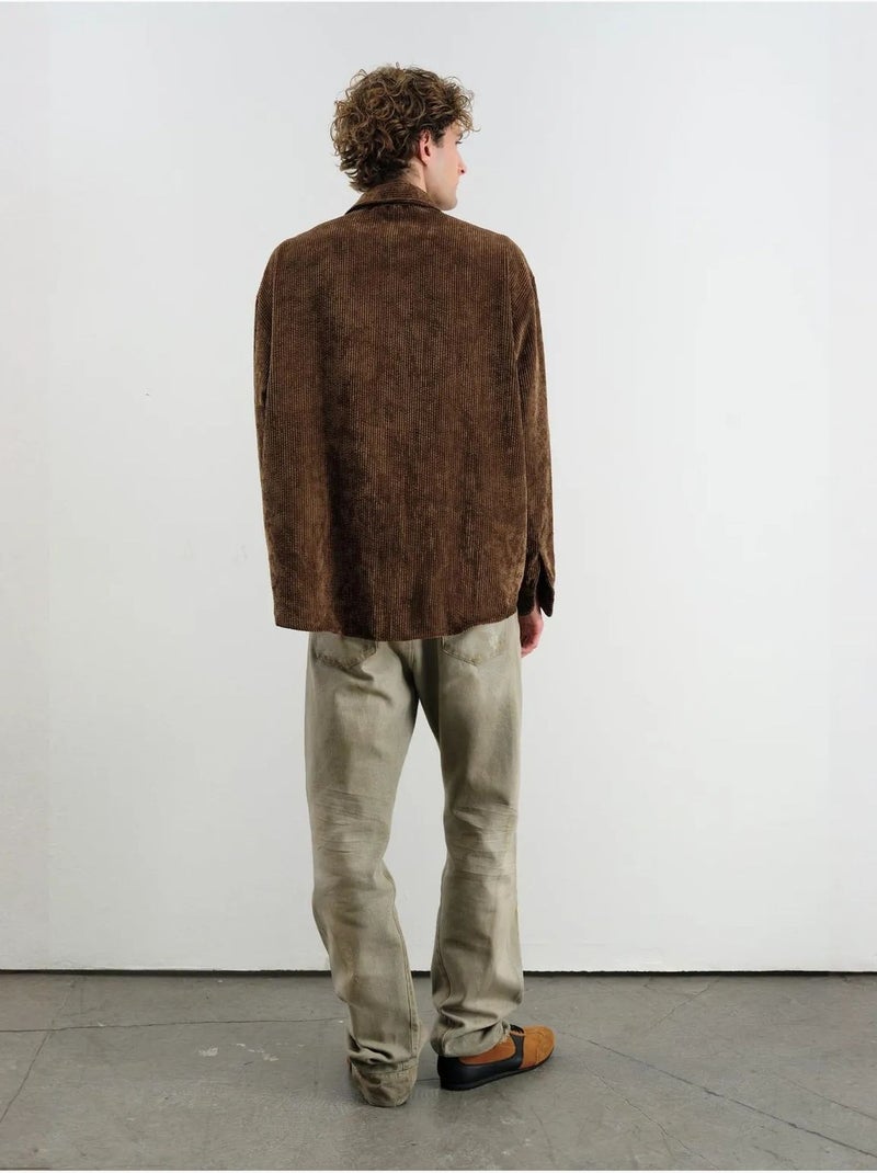 Chemise boutonnée oversize en gabardine giesto Marron clair - Kiabi
