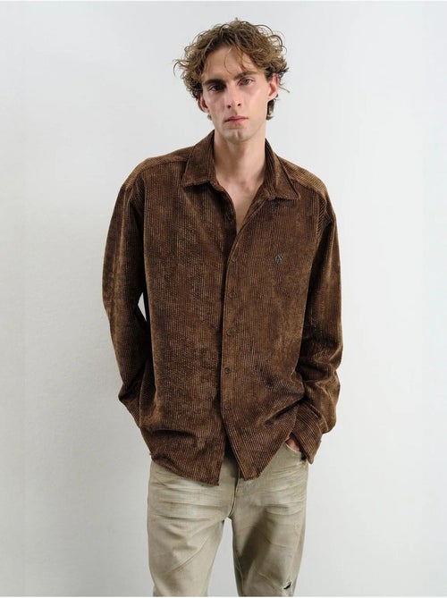 Chemise boutonnée oversize en gabardine giesto - Kiabi Chemise boutonnée oversize en gabardine giesto - Kiabi