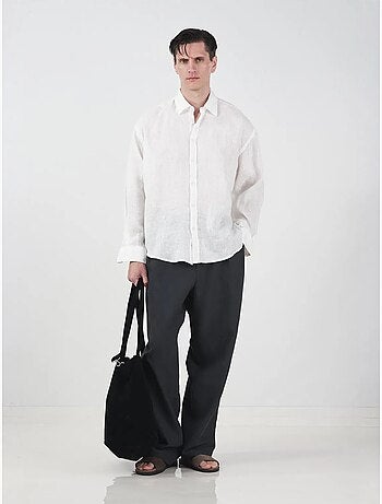 Chemise boutonnée oversize en lin giesto