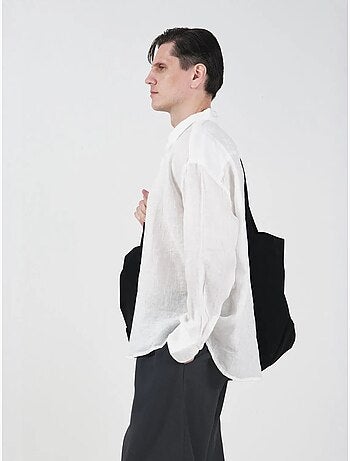 Chemise boutonnée oversize en lin giesto