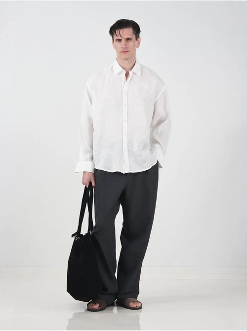 Chemise boutonnée oversize en lin giesto - Kiabi Chemise boutonnée oversize en lin giesto - Kiabi