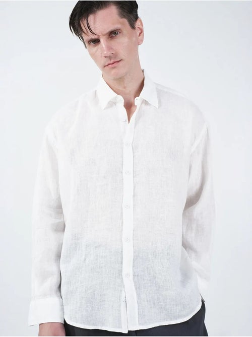 Chemise boutonnée oversize en lin giesto - Kiabi Chemise boutonnée oversize en lin giesto - Kiabi