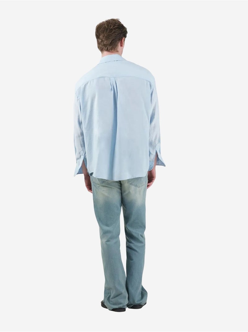 Chemise boutonnée oversize pour homme giesto Bleu clair - Kiabi