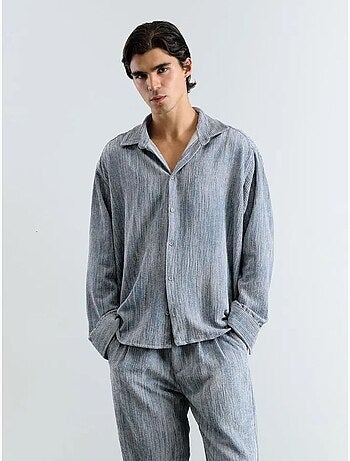 Chemise boutonnée oversize texturée giesto