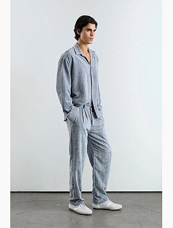 Chemise boutonnée oversize texturée giesto