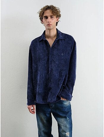 Chemise boutonnée oversize texturée giesto