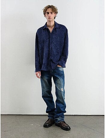 Chemise boutonnée oversize texturée giesto
