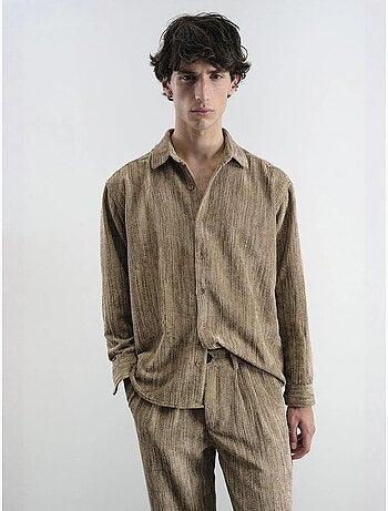 Chemise boutonnée oversize texturée giesto