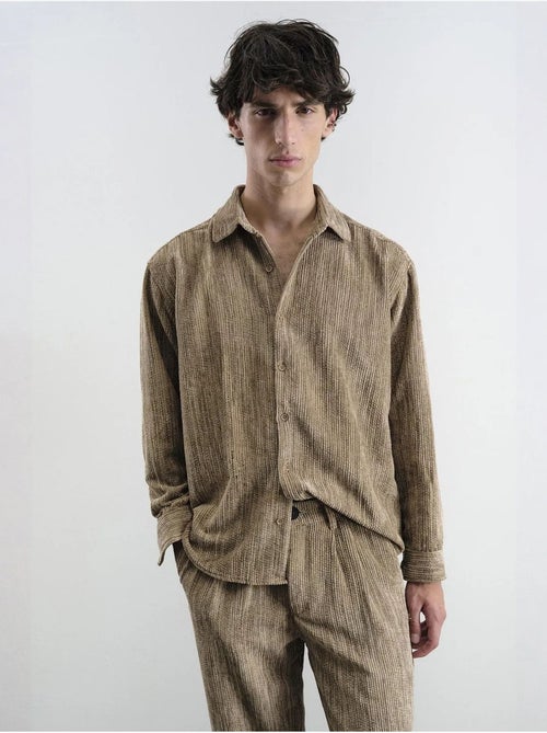 Chemise boutonnée oversize texturée giesto - Kiabi Chemise boutonnée oversize texturée giesto - Kiabi