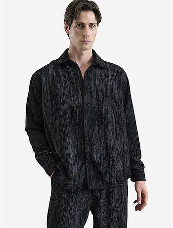 Chemise boutonnée oversize texturée giesto