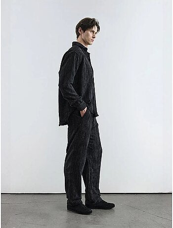 Chemise boutonnée oversize texturée giesto