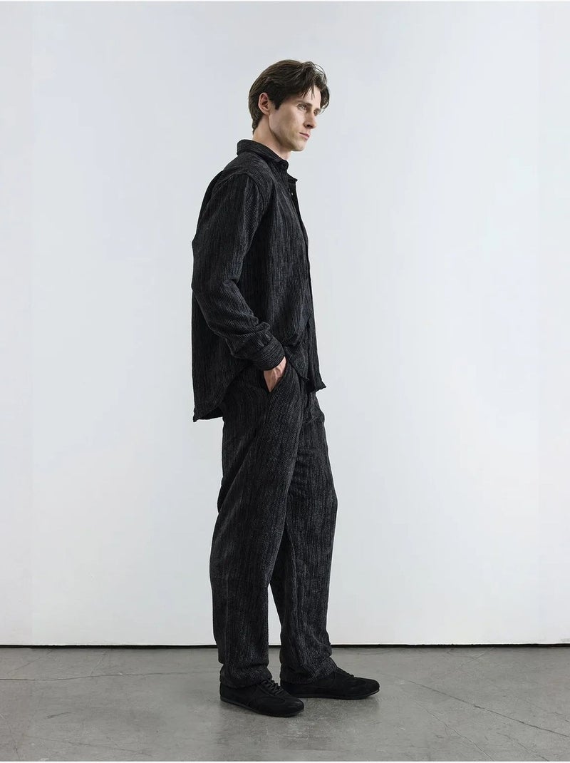 Chemise boutonnée oversize texturée giesto Noir - Kiabi