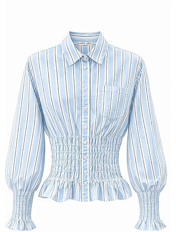 Chemise boutonnée rayée avec détail élastique mixray