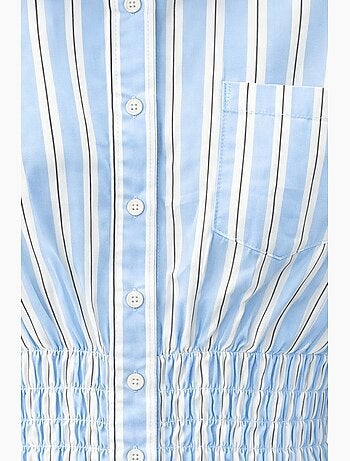 Chemise boutonnée rayée avec détail élastique mixray