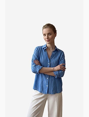 Chemise boutonnée rayée en popeline my fashion
