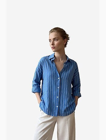 Chemise boutonnée rayée en popeline my fashion