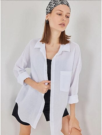 Chemise boutonnée surdimensionnée à manches longues bdart