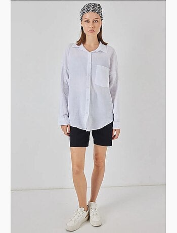 Chemise boutonnée surdimensionnée à manches longues bdart