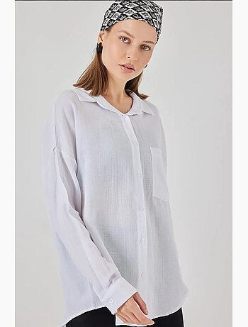 Chemise boutonnée surdimensionnée à manches longues bdart