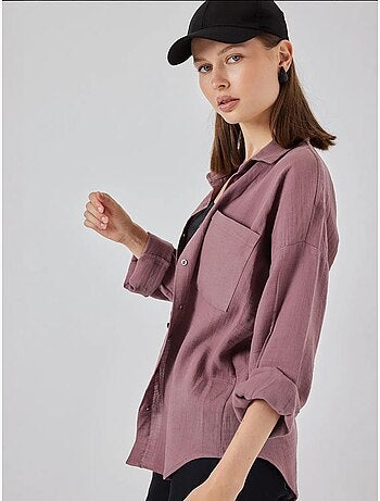 Chemise boutonnée surdimensionnée à manches longues bdart