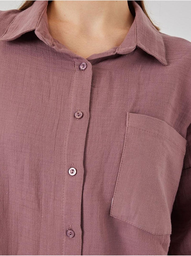 Chemise boutonnée surdimensionnée à manches longues bdart Lavande - Kiabi